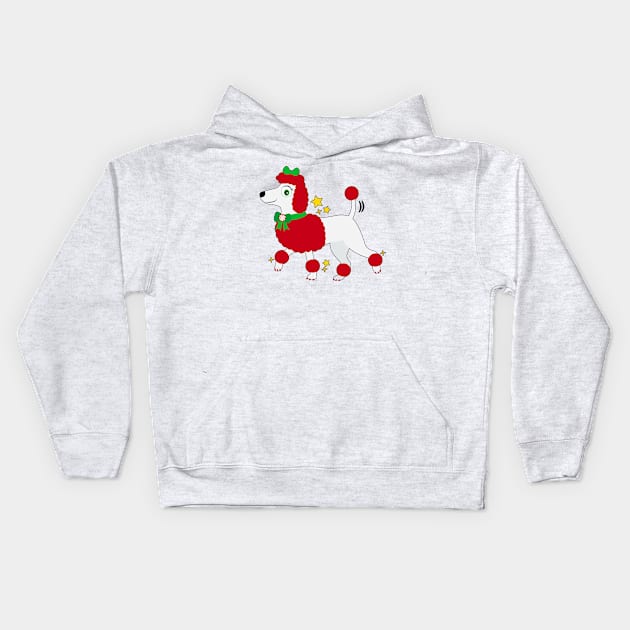 Cute Poodle Dressed for the Holidays Kids Hoodie by PenguinCornerStore